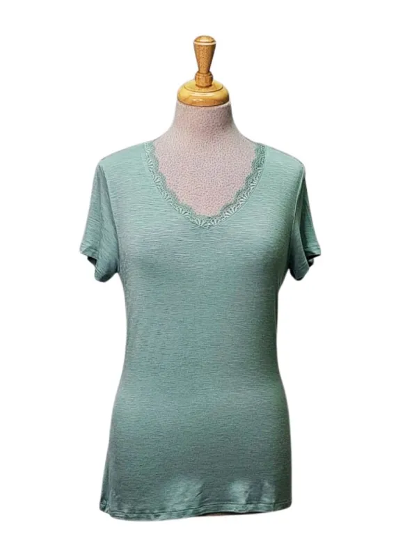 Lascana Ladies T-shirt - Sage Green sold by FBO