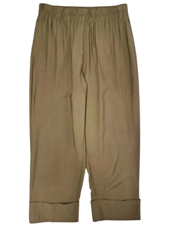Lascana Ladies High Waist Casual Trouser - Olive Green sold by FBO
