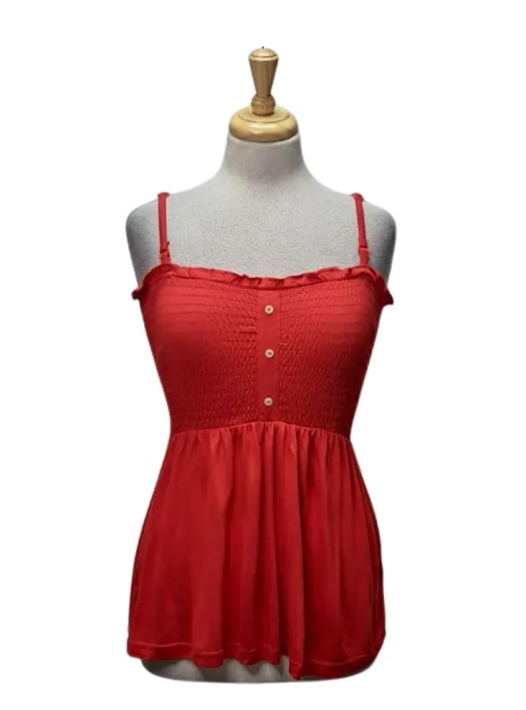Rainbow Ladies Frill Detail Top - Red sold by FBO