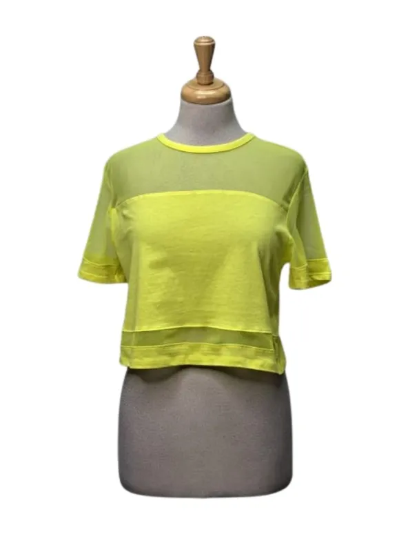 Terranova Ladies Mesh Detail Top - Yellow sold by FBO