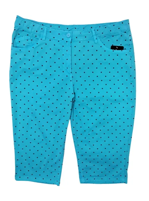 Ulla Popken Ladies Polka Dot Short - Blue/Navy sold by FBO