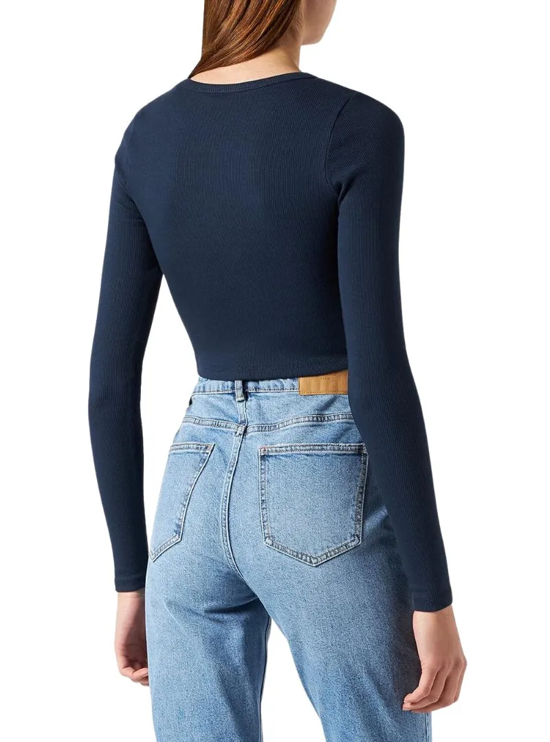 RIBBED LONG SLEEVE CROPPED TEE sold by FBO product image thumbnail 2