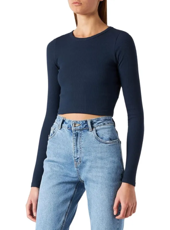 RIBBED LONG SLEEVE CROPPED TEE sold by FBO