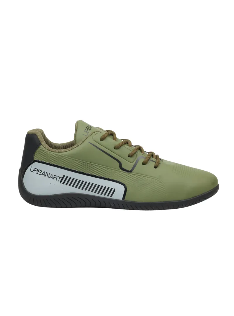 Urbanart Mens Copa 1 Faux Leather Sneaker - Olive sold by FBO