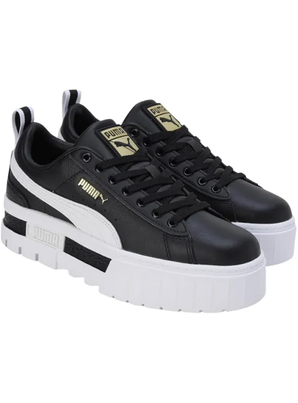 Puma Ladies Mayze Classic Wns Sneaker - Black/White/Metallic Gold sold by FBO