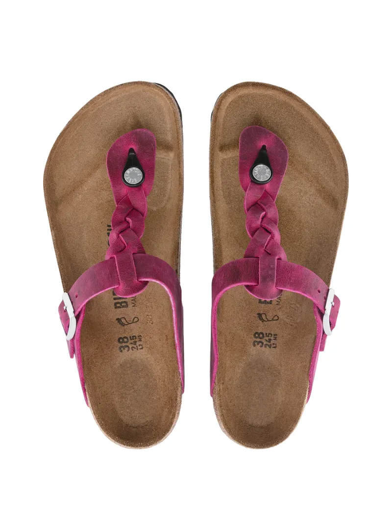 Birkenstock Ladies Gizeh Braided Oiled Leather - Festival Fuschia sold by FBO product image thumbnail 3
