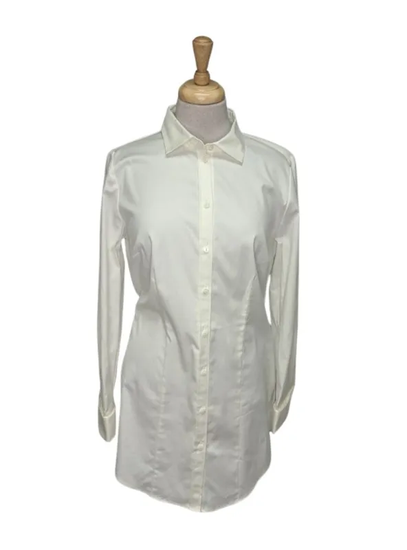 Solene Ladies Buttoned Long Sleeve Blouse - White sold by FBO
