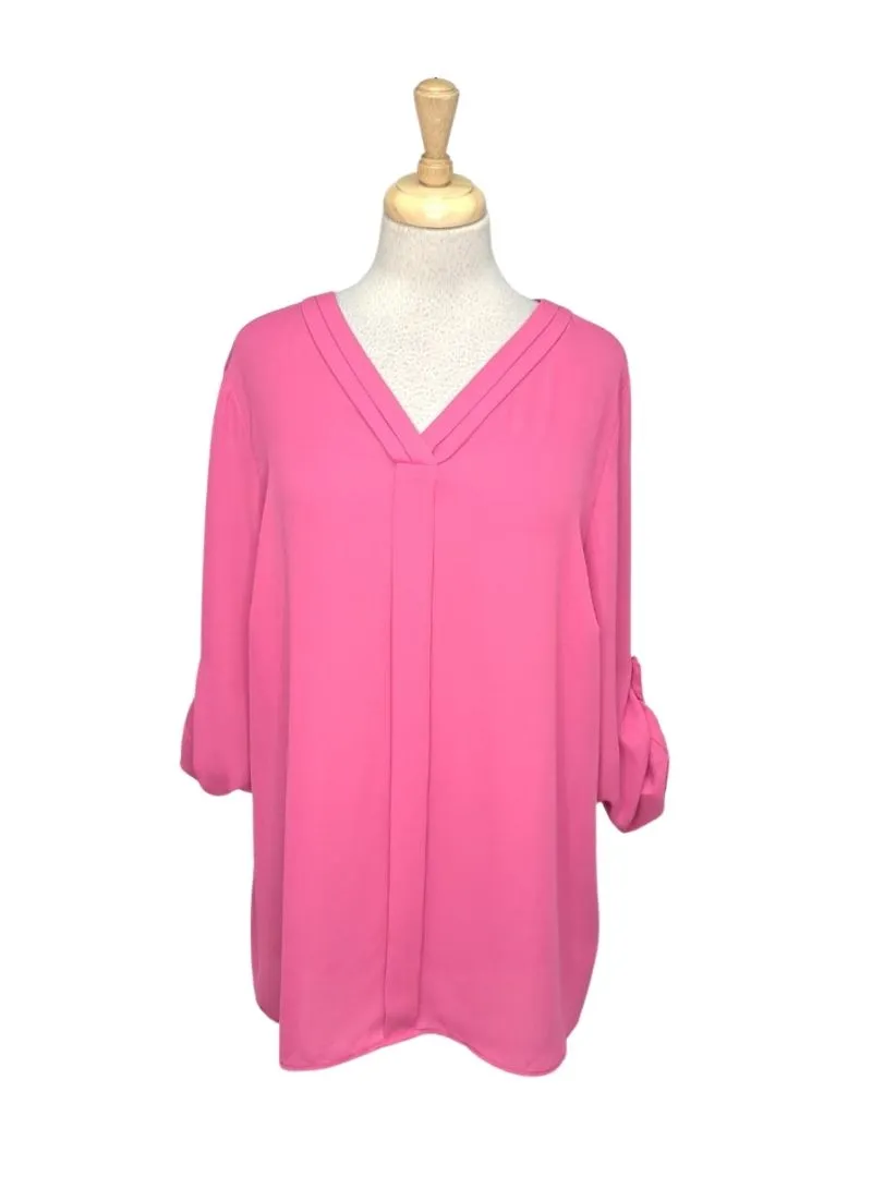 Solene Ladies V Neck Blouse - Pink sold by FBO