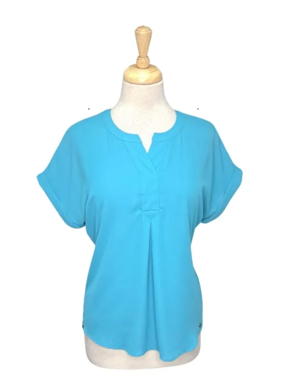 Thom Ladies V Neck  Blouse - Blue sold by FBO