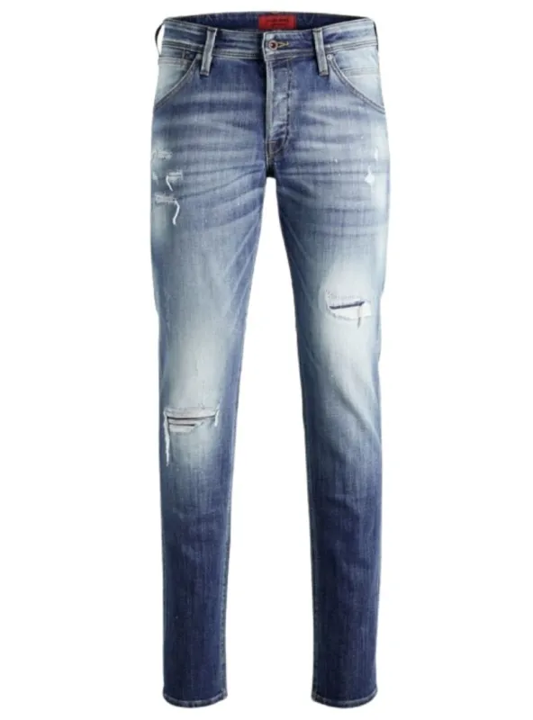 Jack & Jones Mens Glenn Slim Fit Jeans - Blue/White sold by FBO
