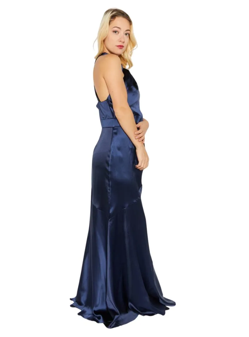 Asos Ladies Satin Halter Maxi Dress - Navy sold by FBO product image thumbnail 2