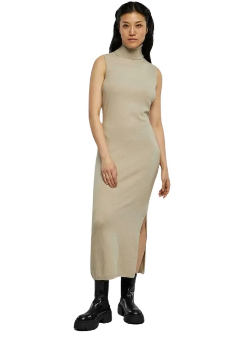 Urban Classic Ladies Fleece Polo Neck Dress - Beige sold by FBO