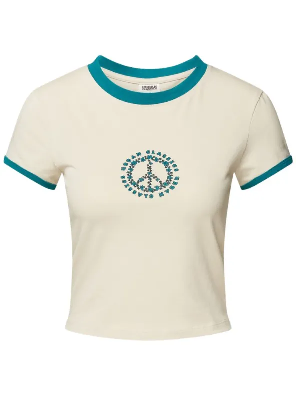 Urban Classics Ladies  Printed Tee - Beige/Green made by Urban Classics
