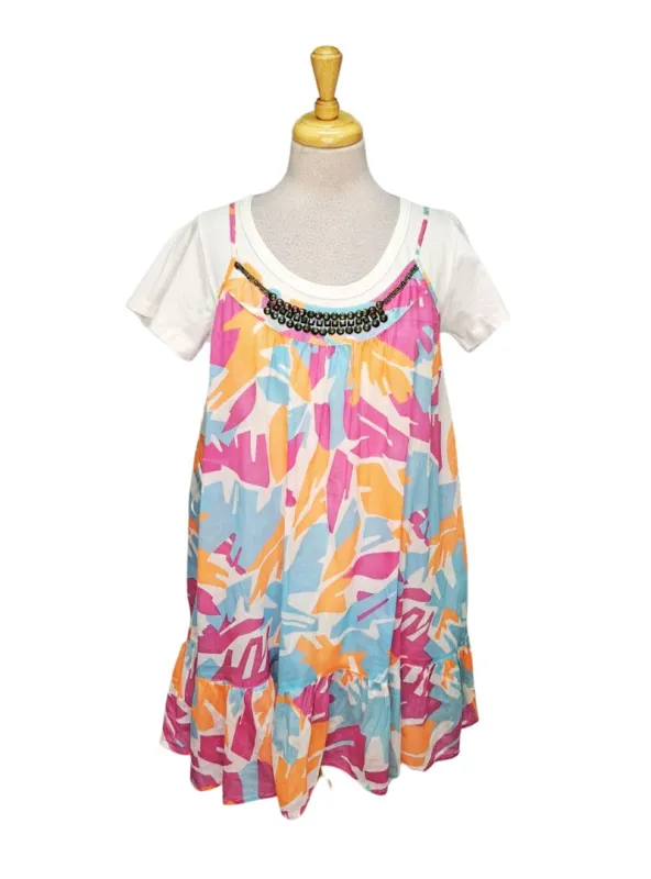 International Brand Dress with T-shirt - White/Orange/Pink/Blue sold by FBO
