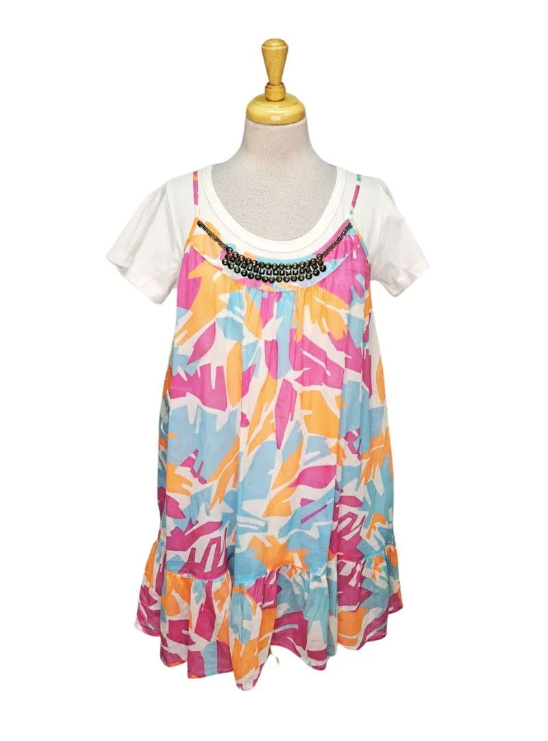 International Brand Dress with T-shirt - White/Orange/Pink/Blue sold by FBO