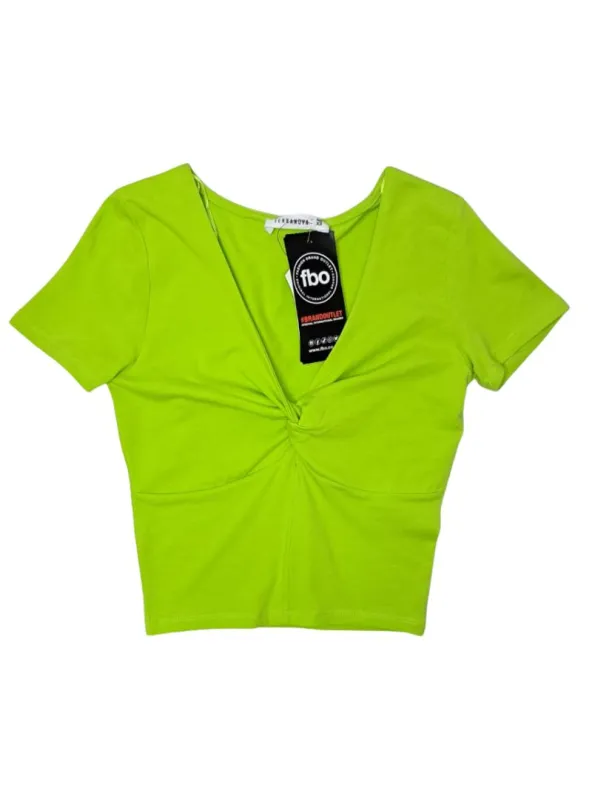 Terranova Ladies Detailed Crop Top - Green sold by FBO