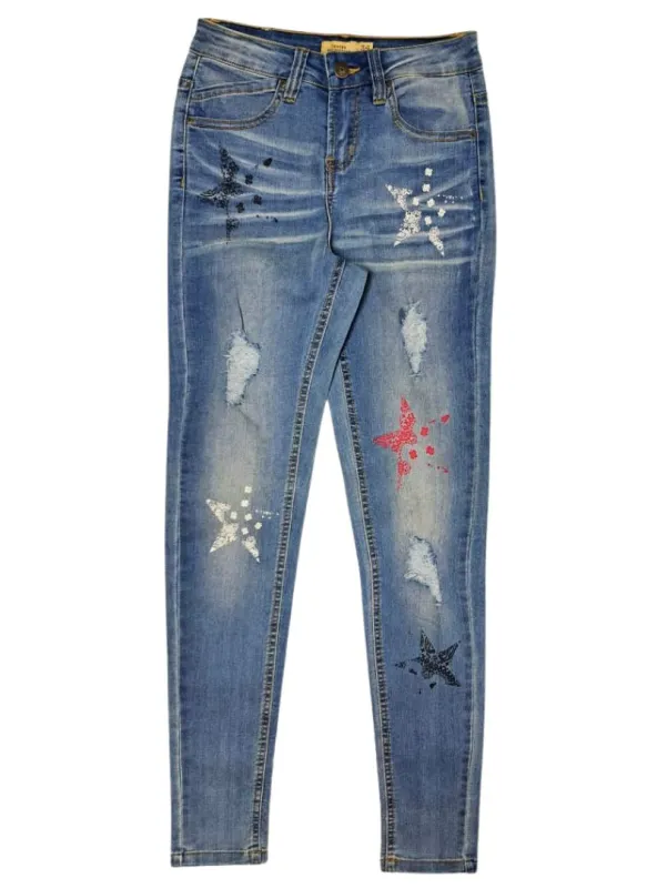 Inside Ladies Skinny Fit Jean - Blue sold by FBO