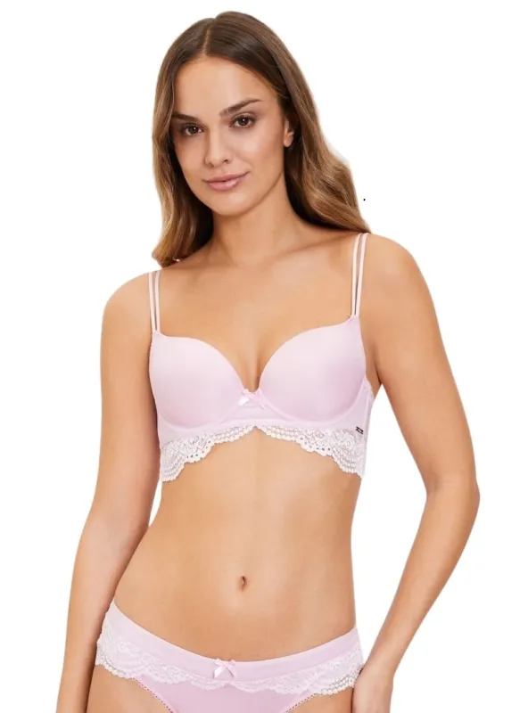 S.oliver Ladies Lace Detail Padded Bra - Light Pink sold by FBO
