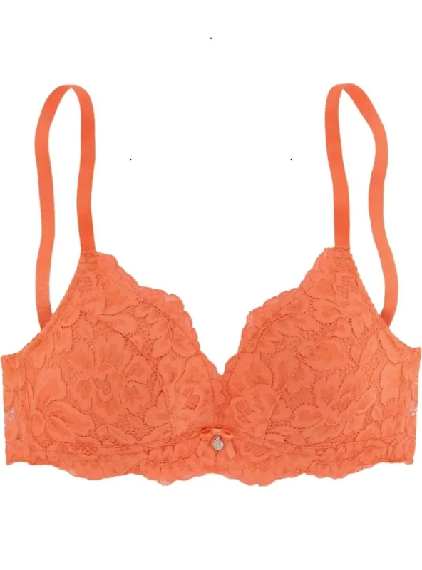 S.oliver Ladies Lace Detailed Soft Padded Bra - Orange sold by FBO
