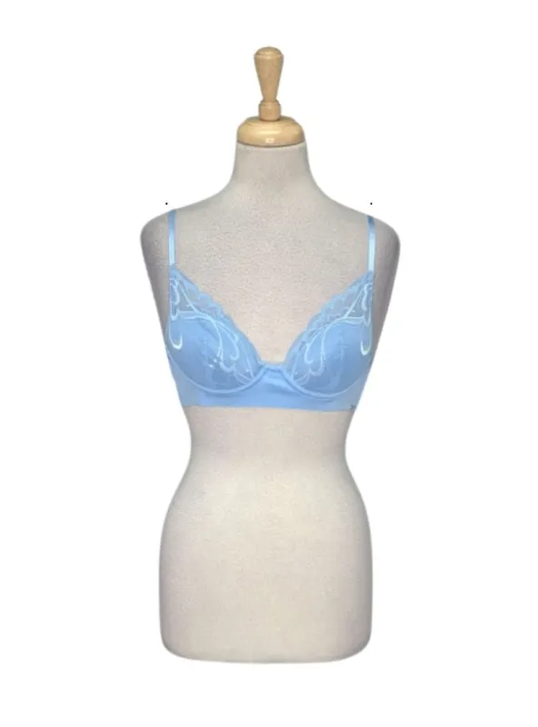 Lascana Ladies Lace Detail Padded Bra - Blue sold by FBO