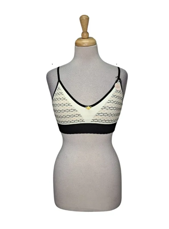 Forever 21 Ladies Detailed Crop Top - Beige/Black made by Forever 21