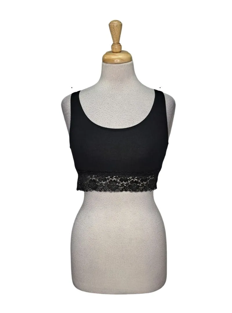 Terranova Ladies Lace Detail Crop Top - Black sold by FBO