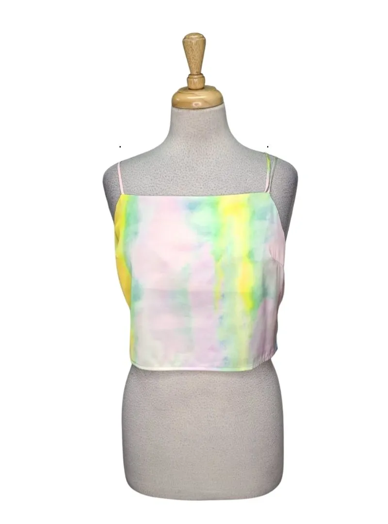 Leger Ladies Tie Dye Crop Top - Pink/Green/Yellow sold by FBO