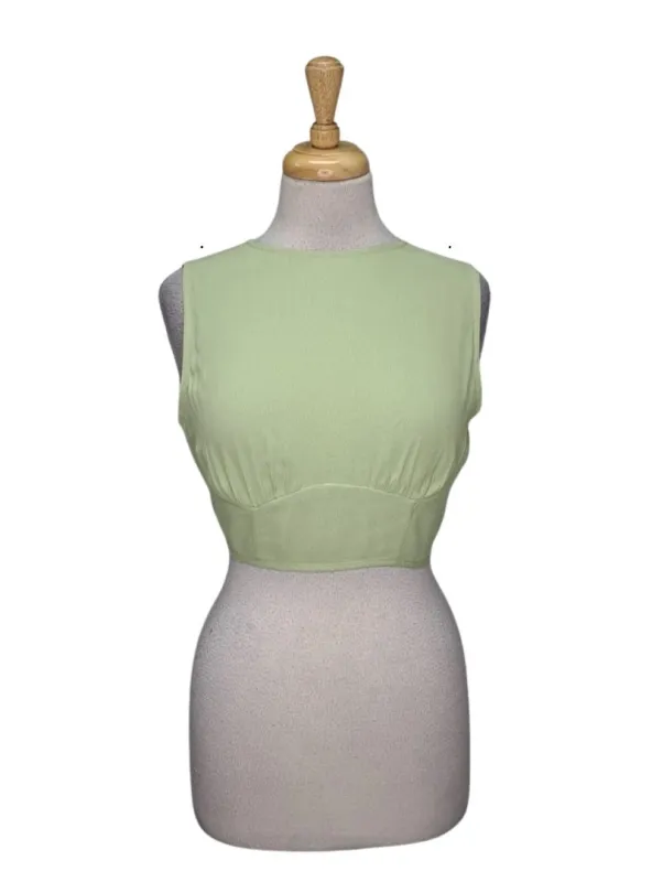 Leger Ladies Back Tie Crop Top - Green sold by FBO