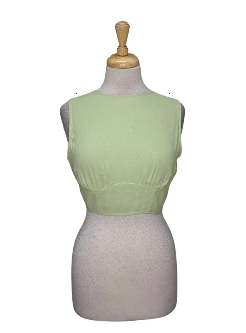 Leger Ladies Back Tie Crop Top - Green sold by FBO