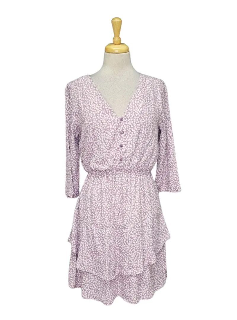 Leger Ladies Mini Long Sleeve Dress - Purple/White sold by FBO