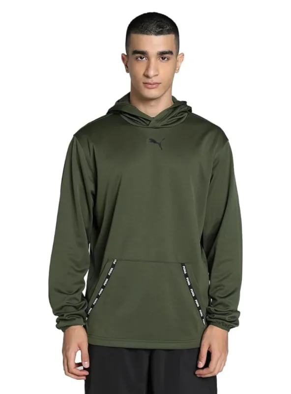 Puma Unisex Fit Taped PWR fleece Lite Pullover - Dark Olive sold by FBO