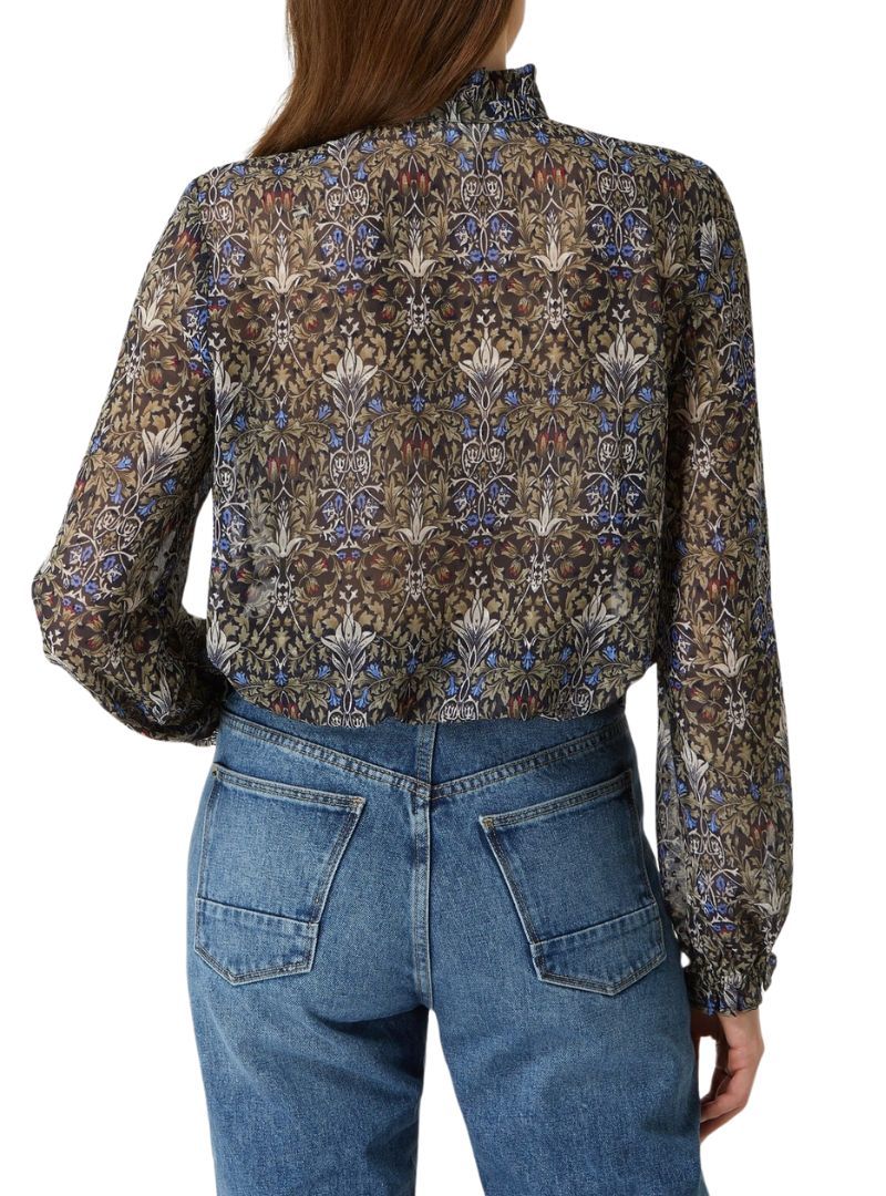 DETAILED NECK TIE MESH BLOUSE sold by FBO product image thumbnail 4