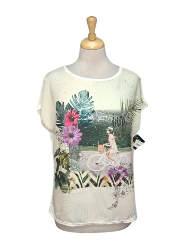 International Brand Ladies Detailed Blouse - White/Black/Green sold by FBO