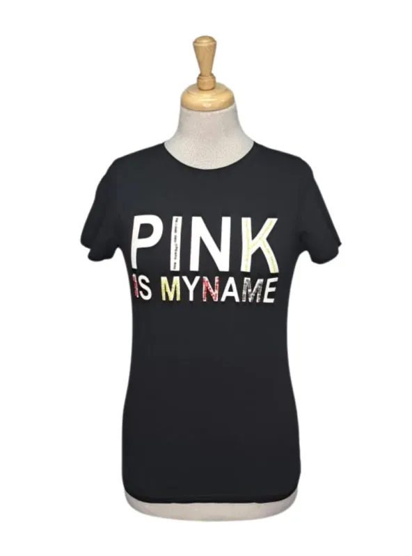 Arix & Fashion Ladies Print Detail Top - Black /White sold by FBO