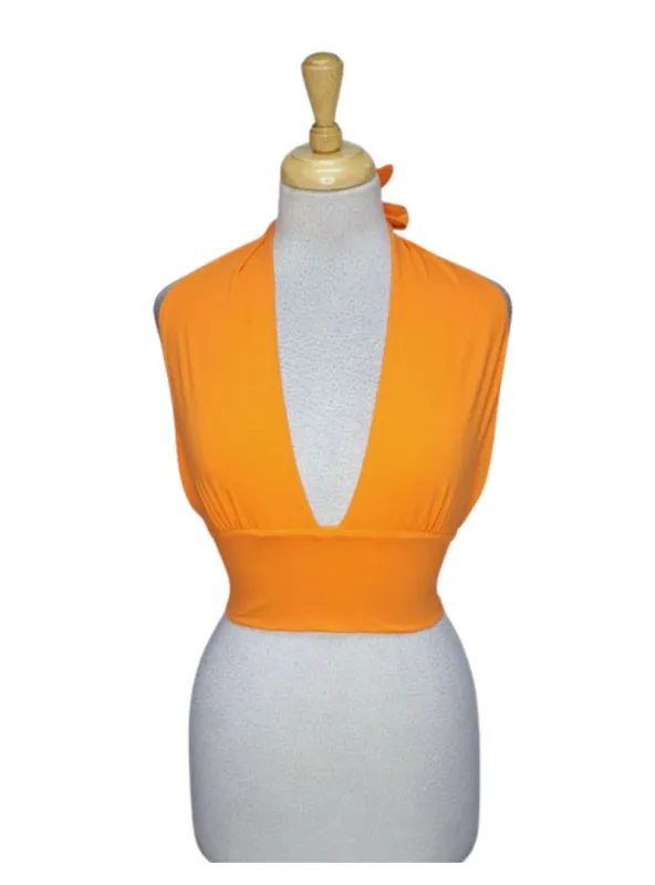Terranova Ladies Halter Neck Crop Top - Orange sold by FBO