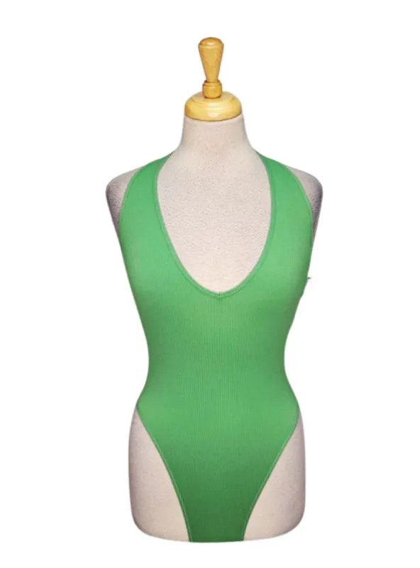 Forever 21 Ladies Open Back Bodysuit - Green sold by FBO