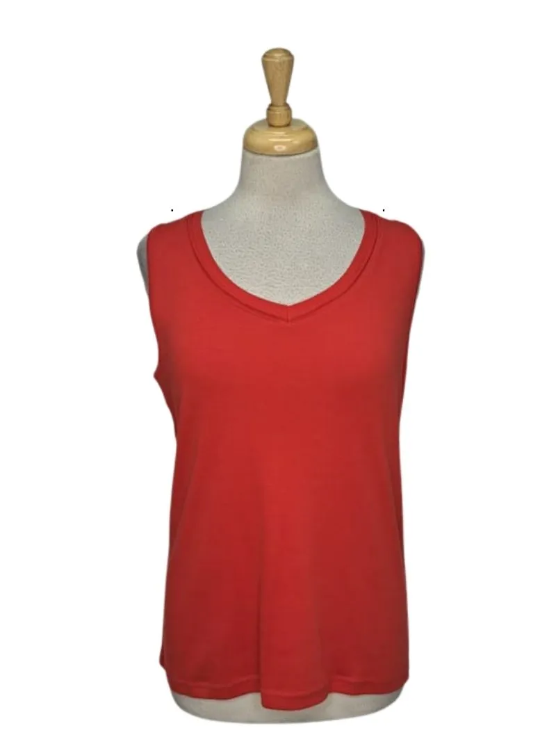 Signature Ladies Sleeveless V-neck Top - Red sold by FBO
