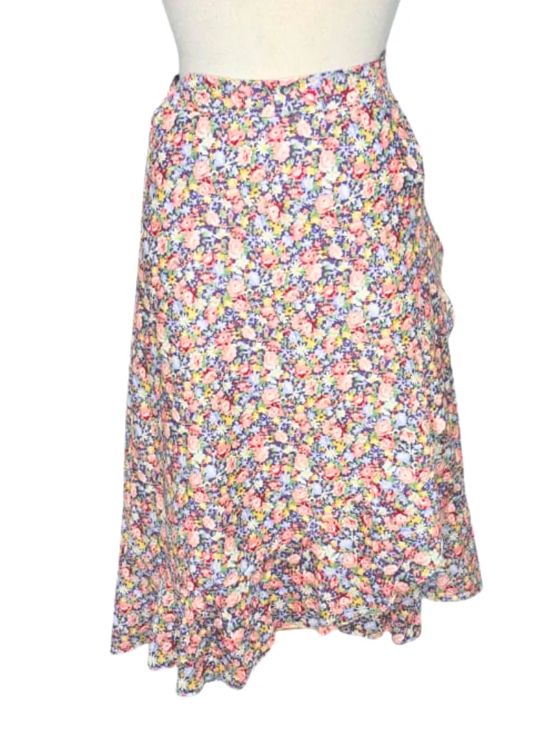 Olivy Floral Wrap Skirt with Ruffle - Multi sold by FBO