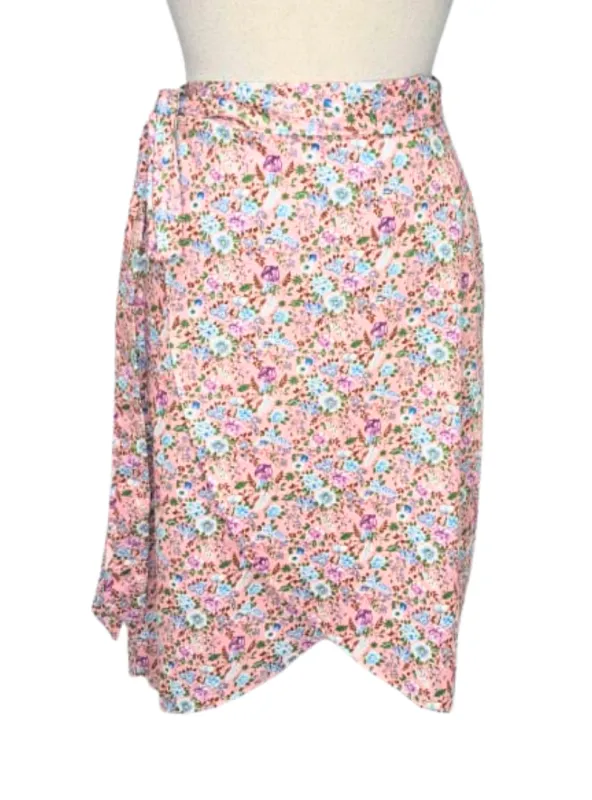 Olivy Floral Wrap Skirt - Pink sold by FBO
