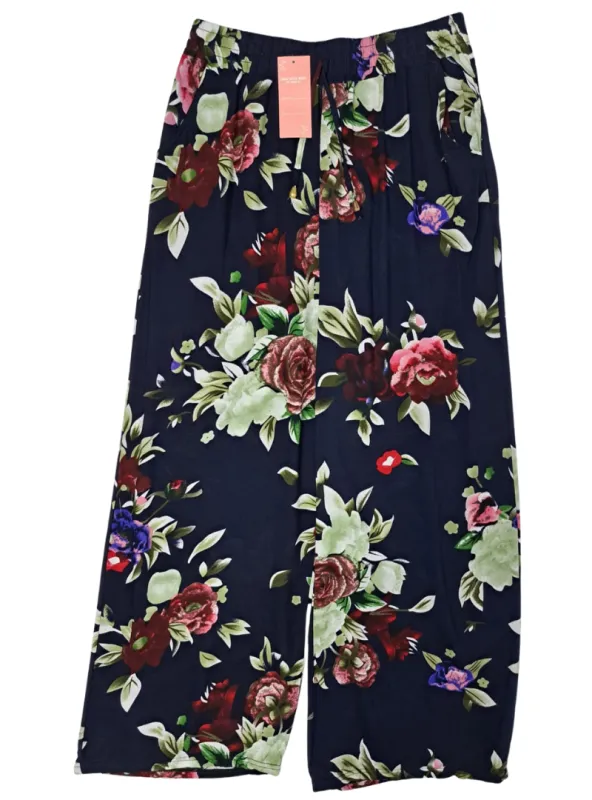 International Brand Ladies Floral Trouser - Navy/Maroon/Green sold by FBO