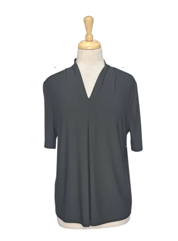 Solene Ladies V Neck Blouse - Black sold by FBO
