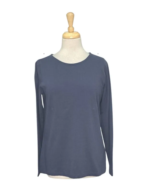 Gina Laura Ladies Basic Long Sleeve Top - Navy made by FBO