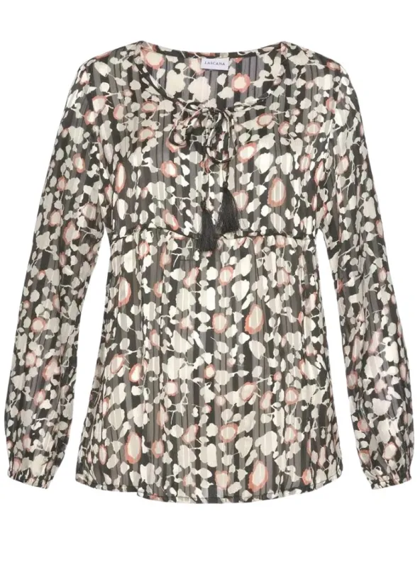 Lascana Ladies Detailed Blouse - Black/Beige sold by FBO