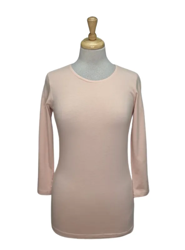Piazzaitalia Ladies Basic Long Sleeve Top - Dusty Pink sold by FBO