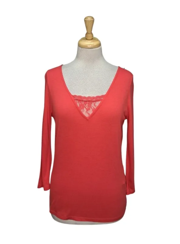 Morgan Ladies Lace Detailed Top - Red sold by FBO