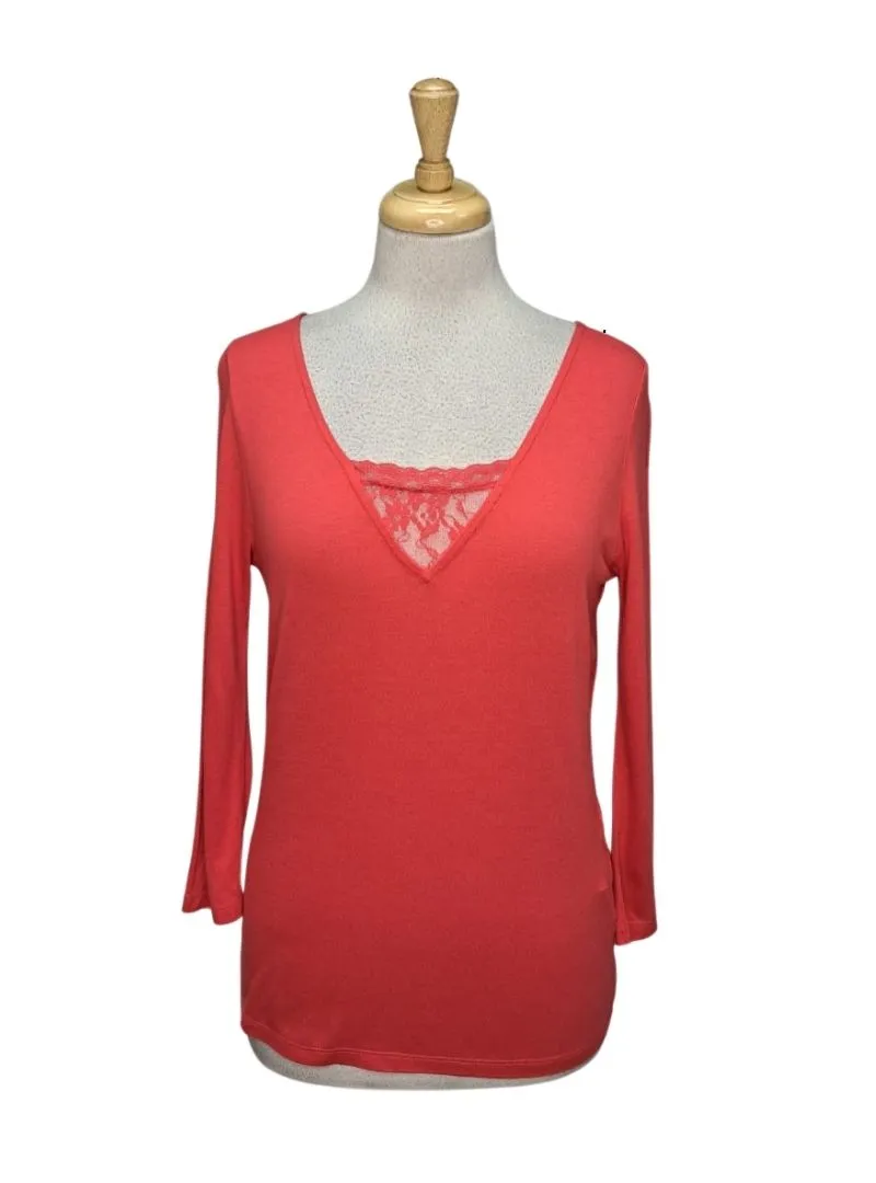 Morgan Ladies Lace Detailed Top - Red sold by FBO