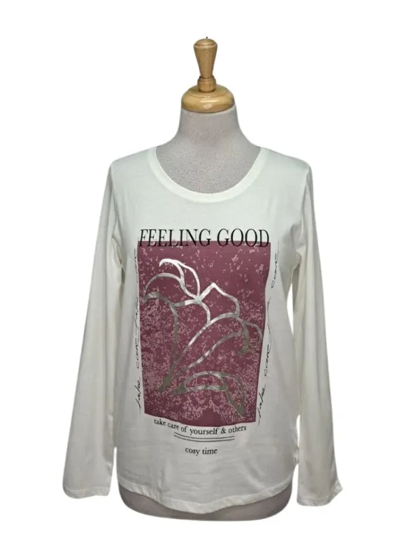Blue Seven Ladies Print Top - White/Pink sold by FBO
