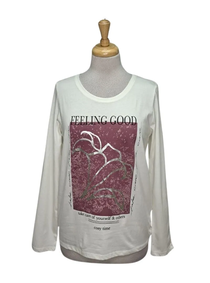 Blue Seven Ladies Print Top - White/Pink sold by FBO