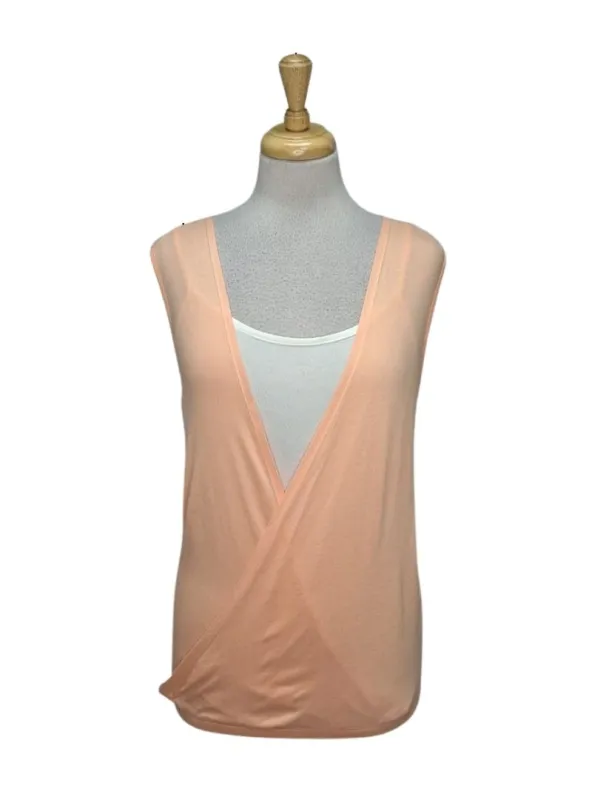 Lascana Ladies Basic Tee - Peach/White sold by FBO