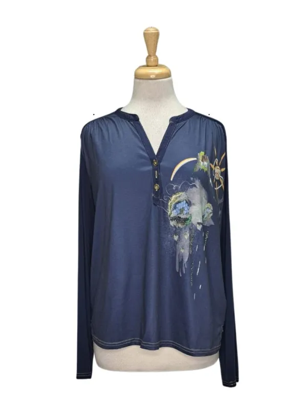 Smash Lds Blouse  - Navy sold by FBO